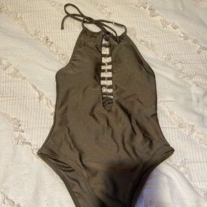 Olive green bathing suit
